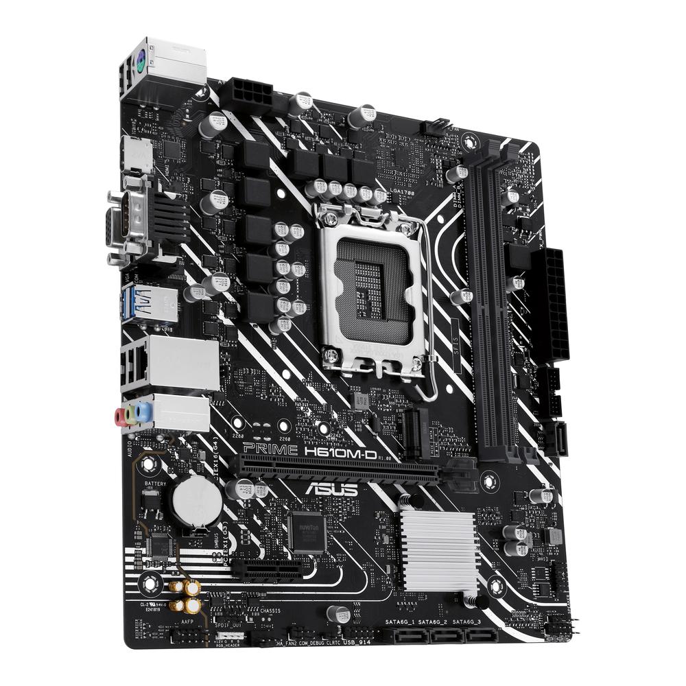 PLACA BASE ASUS INTEL PRIME H610M-D SOCKET 1700 DDR5 X2 MAX 96GB 4800MHZ D-SUB HDMI mATX