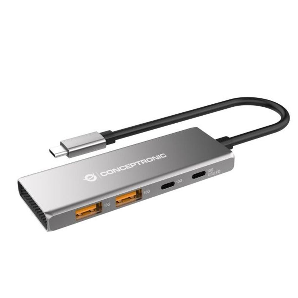 HUB USB TIPO C CONCEPTRONIC HUBBIES15G 4 PUERTOS