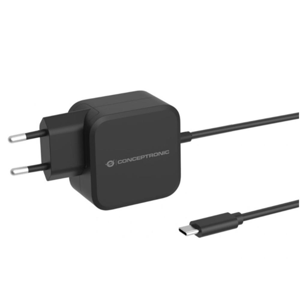 CARGADOR DE PARED USB TIPO C CONCEPTRONIC OZUL05BE PD 3.0 GaN 100W