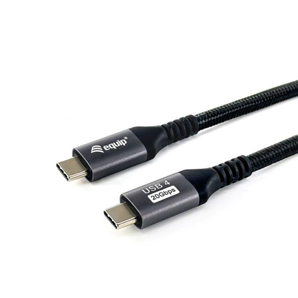 CABLE USB TIPO C EQUIP USB 4 GEN 2x2 PD 100W 4K 60Hz 20Gbps 2M NEGRO