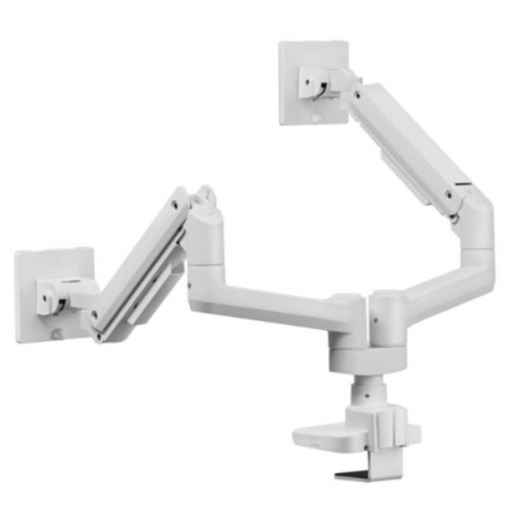 SOPORTE MESA EQUIP VESA HASTA 35" 100X100 MAX 20KG DOBLE PANTALLA BLANCO