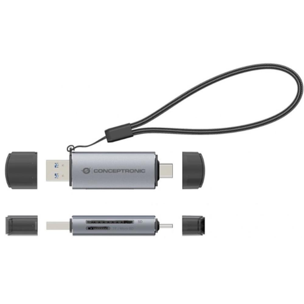 LECTOR DE TARJETAS EXTERNO CONCEPTRONIC USB TIPO A / USB TIPO C