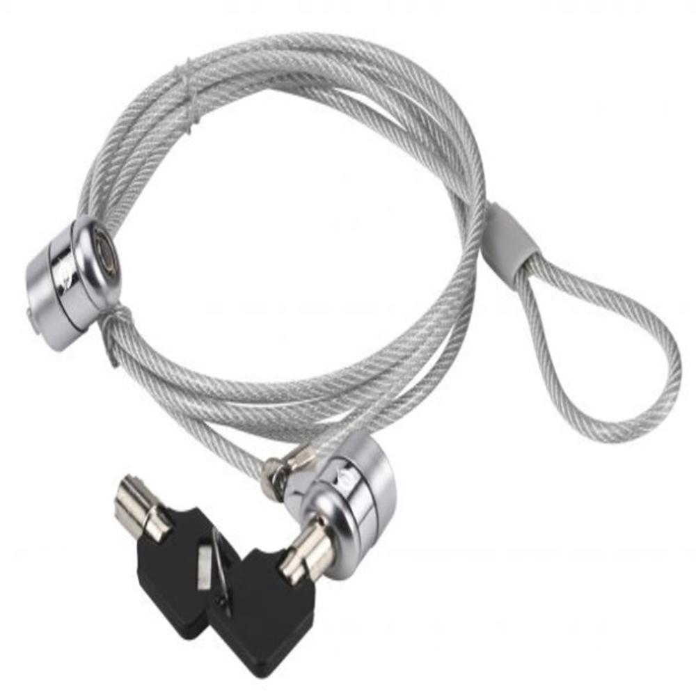 CABLE SEGURIDAD PARA PORTATILES 1.5M CONCEPTRONIC DOBLE CABEZAL + LLAVE