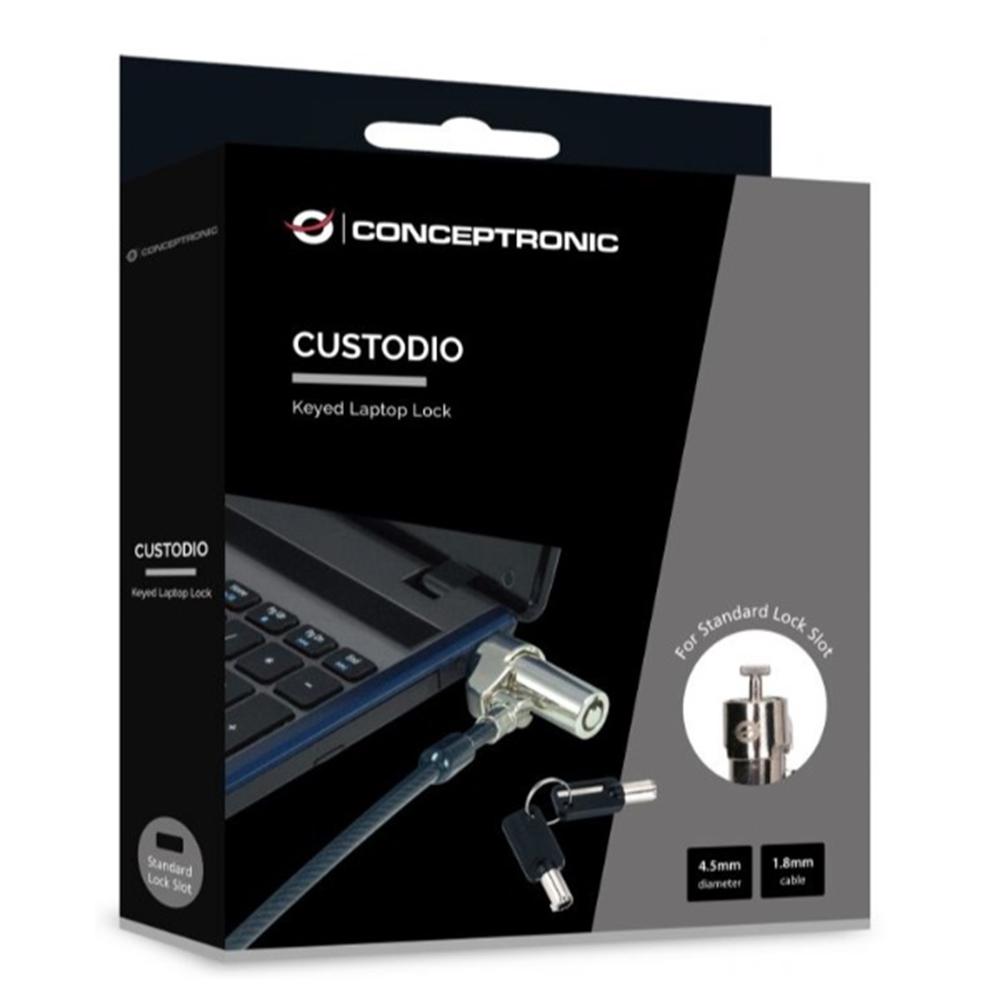 CABLE SEGURIDAD PARA PORTATILES 1.8M CONCEPTRONIC POR LLAVE