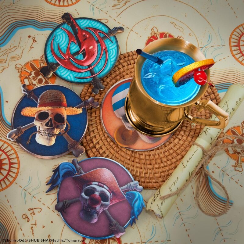 SET 4 POSAVASOS CINEREPLICAS ONE PIECE #1