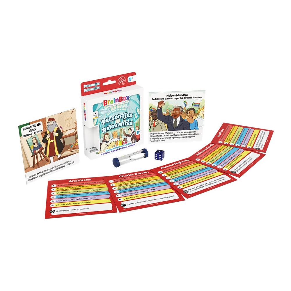 JUEGO DE MESA BRAINBOX POCKET PERSONAJES RELEVANTES EDAD RECOMENDADA 8 AÑOS
