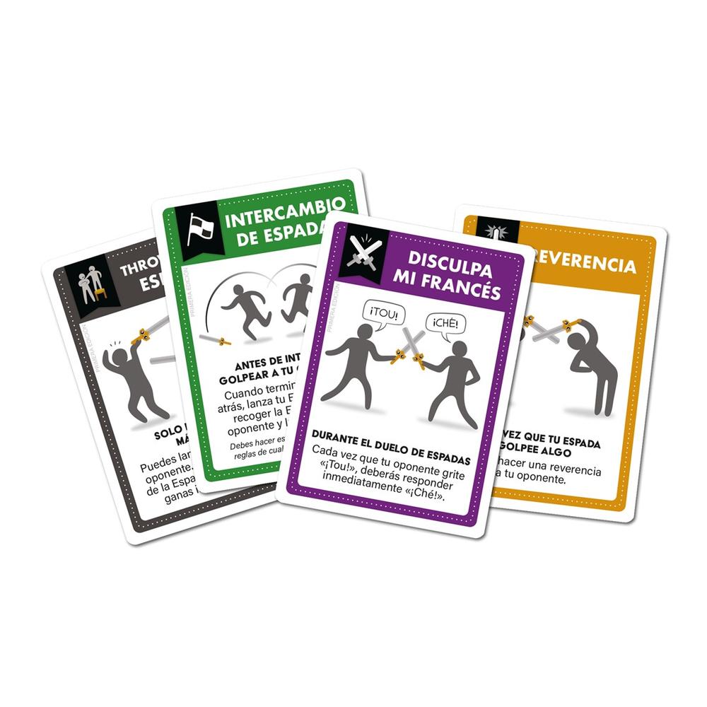 JUEGO DE MESA VAMOS A PEGARNOS CON ESPADAS DE MENTIRA EDAD RECOMENDADA 10 AÑOS