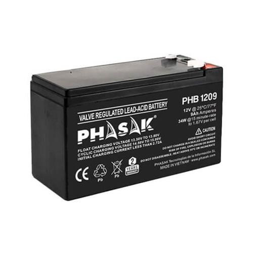 BATERIA PHASAK PHB 1209 COMPATIBLE PARA SAIS 9Ah 12V ACIDO/PLOMO