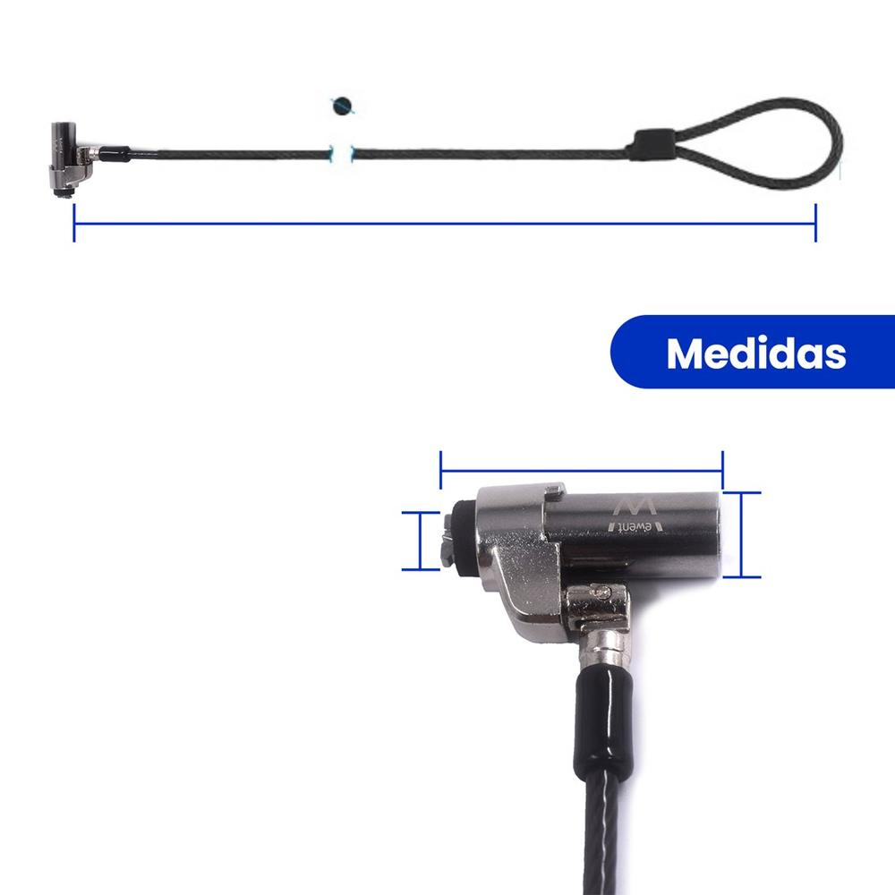 CABLE DE SEGURIDAD EWENT PARA PORTATIL/ LLAVE 1.8M