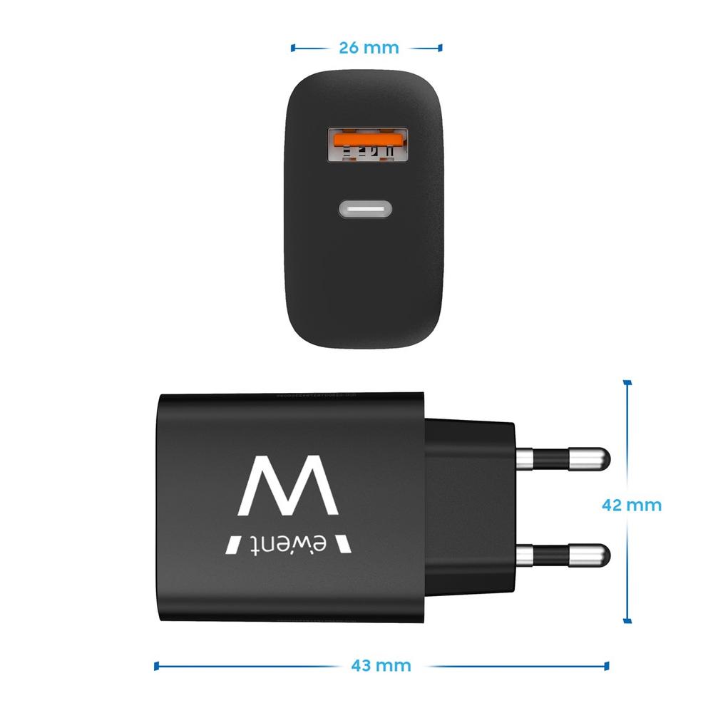 CARGADOR EWENT EW1319 20W USB TIPO A / USB TIPO C