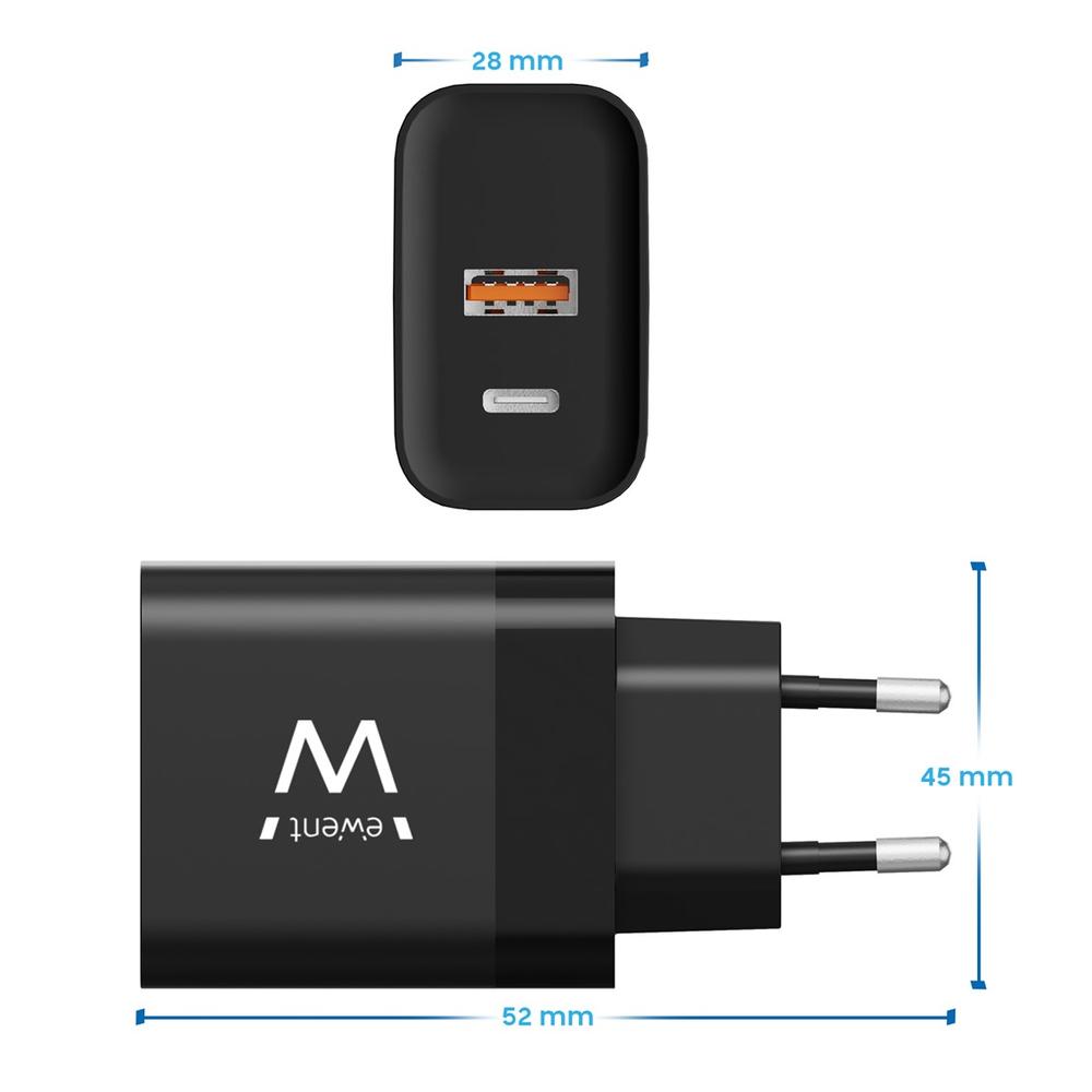 CARGADOR EWENT EW1327 45W USB TIPO A / USB TIPO C