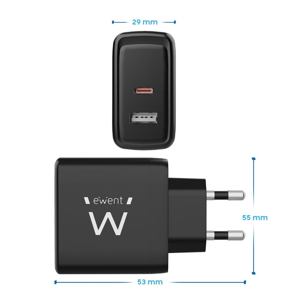 CARGADOR EWENT EW1330 65W USB TIPO A / USB TIPO C