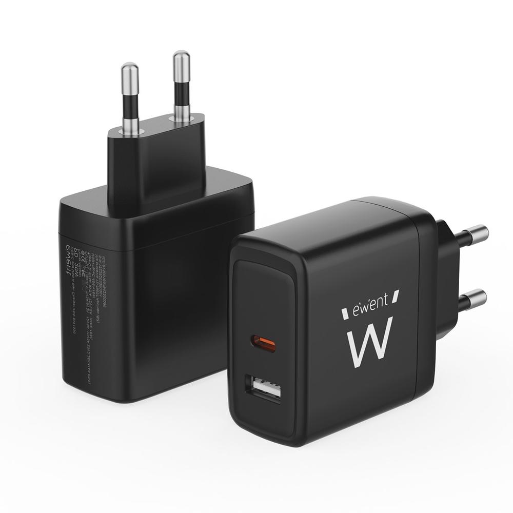 CARGADOR EWENT EW1330 65W USB TIPO A / USB TIPO C