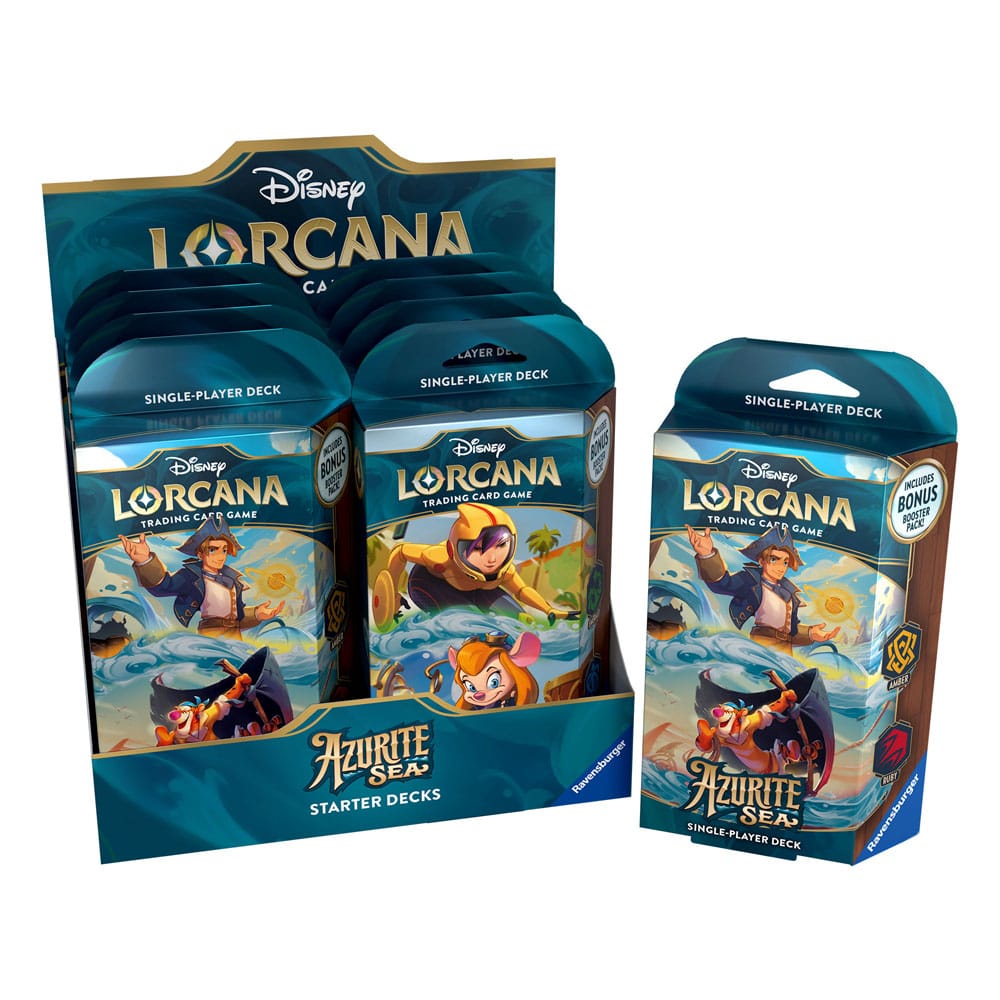 JUEGO DE CARTAS DISNEY LORCANA TCG AZURITE SEA STARTER DECK 8 UNIDADES INGLÉS