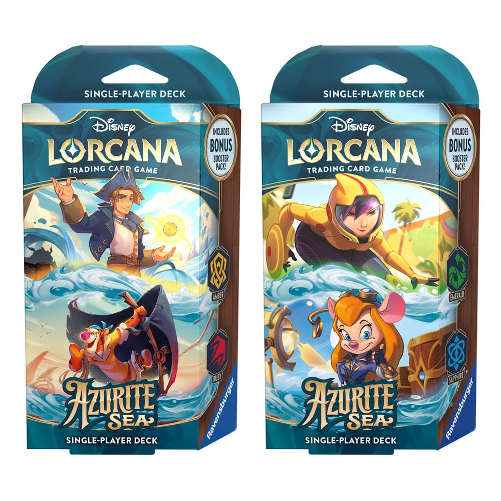 JUEGO DE CARTAS DISNEY LORCANA TCG AZURITE SEA STARTER DECK 8 UNIDADES INGLÉS
