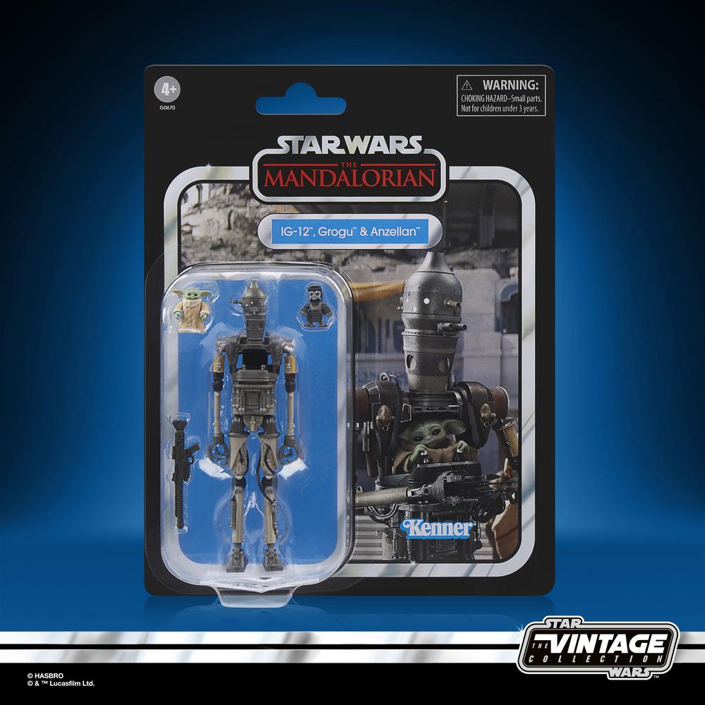 FIGURA HASBRO STAR WARS THE MANDALORIAN THE VINTAGE COLLECTION IG-12 GROGU & ANZELLAN