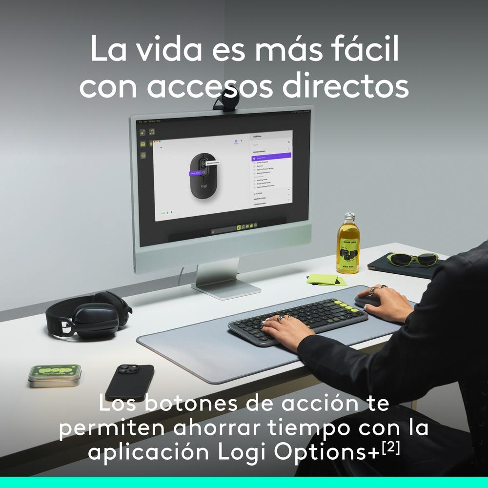 RATON INALAMBRICO LOGITECH POP MOUSE LILA