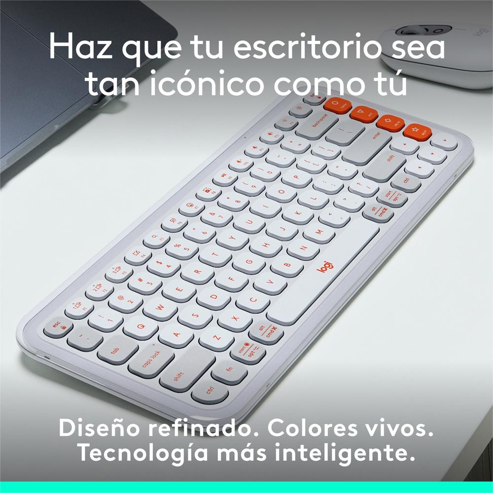 TECLADO LOGITECH POP ICON KEYS INALAMBRICO BLANCO/NARANJA