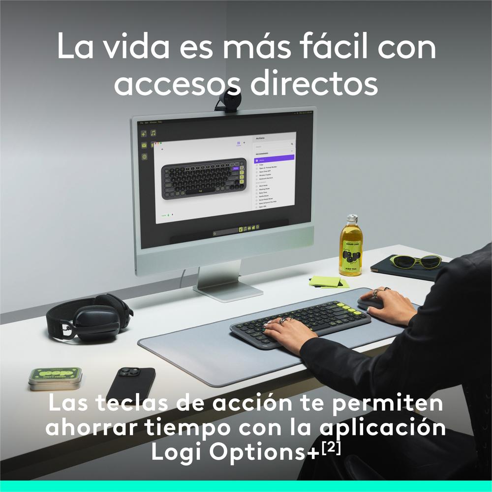 TECLADO LOGITECH POP ICON KEYS INALAMBRICO BLANCO/NARANJA