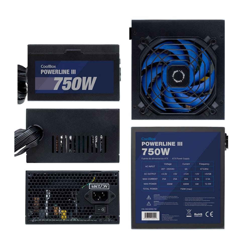 FUENTE DE ALIMENTACION COOLBOX POWERLINE III GAMING ATX 750W