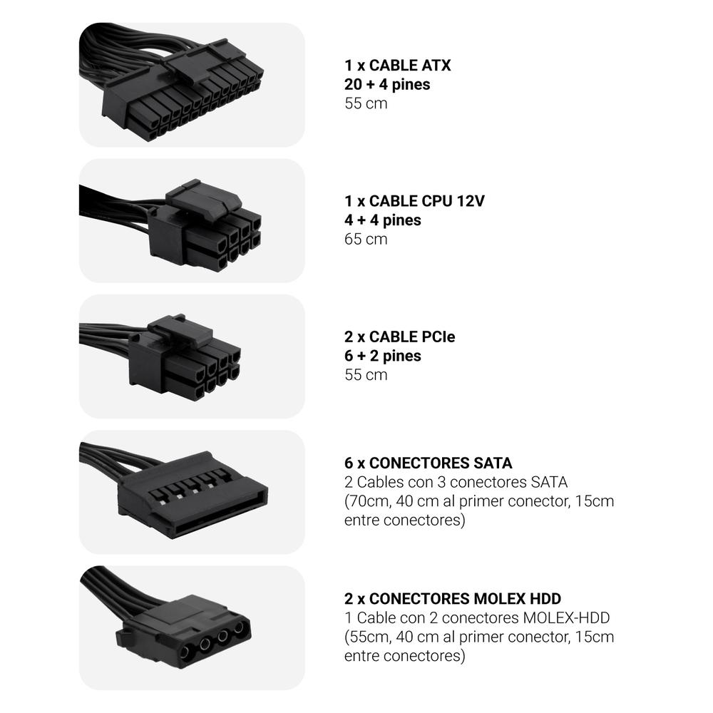 FUENTE DE ALIMENTACION COOLBOX POWERLINE III GAMING ATX 750W