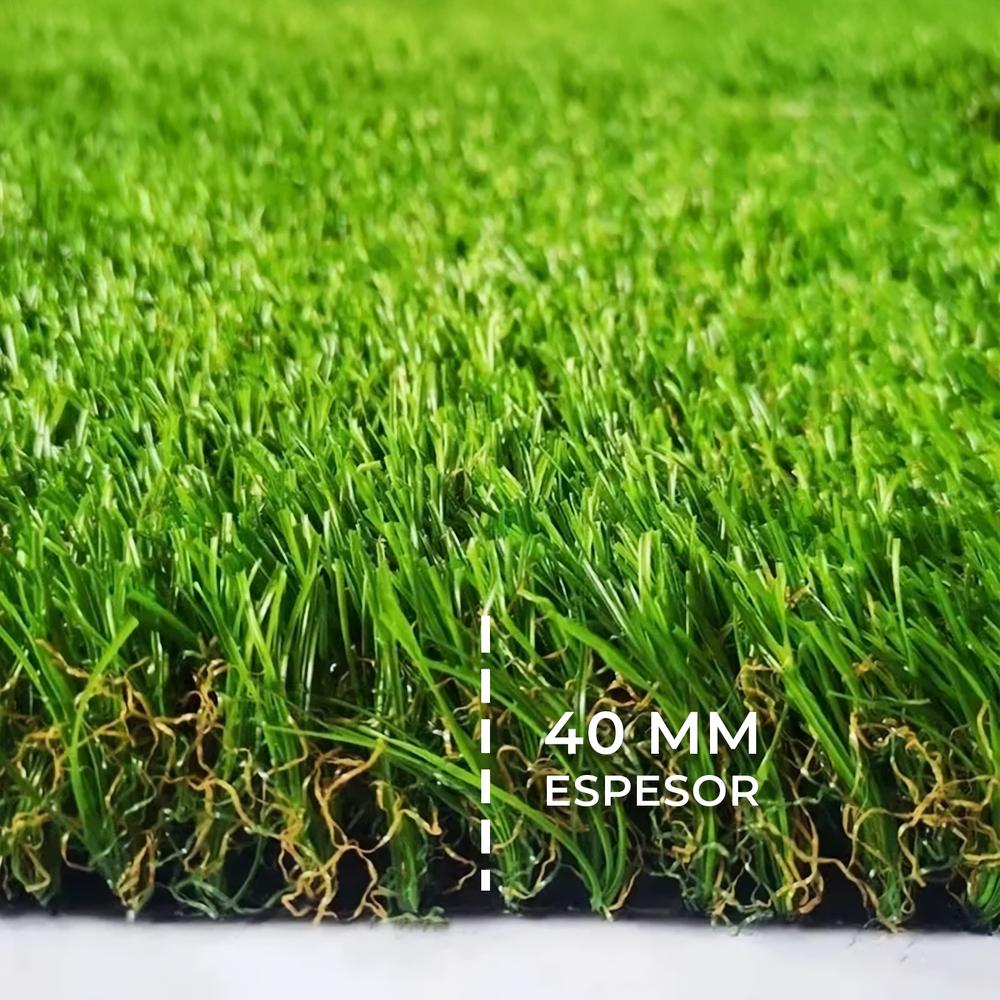 3NOD CESPED ARTIFICIAL 1M X 2M 40MM DE ALTURA ALTA DENSIDAD COLOR VERDE