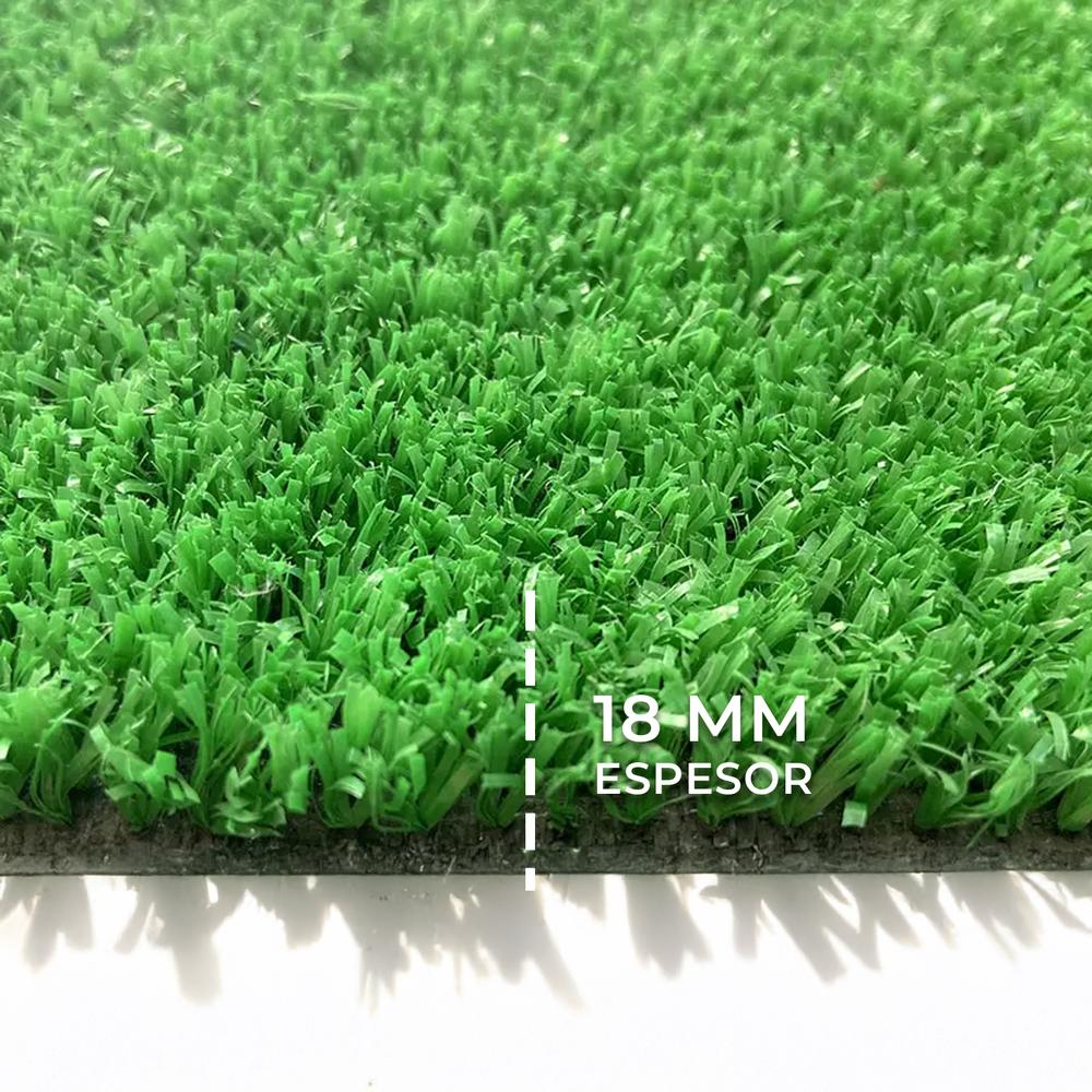 3NOD CESPED ARTIFICIAL 1M X 2M 18MM DE ALTURA ALTA DENSIDAD COLOR VERDE