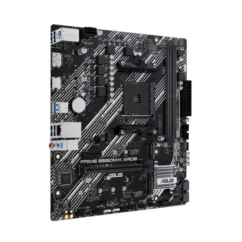 PLACA BASE ASUS AMD PRIME B550M-K ARGB SOCKET AM4 DDR4 X2 MAX 64GB 3200MHZ HDMI DISPLAYPORT mATX