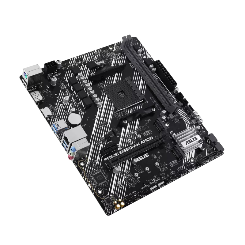 PLACA BASE ASUS AMD PRIME B550M-K ARGB SOCKET AM4 DDR4 X2 MAX 64GB 3200MHZ HDMI DISPLAYPORT mATX