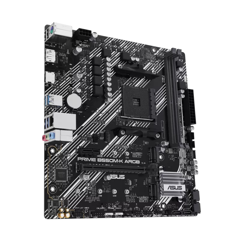 PLACA BASE ASUS AMD PRIME B550M-K ARGB SOCKET AM4 DDR4 X2 MAX 64GB 3200MHZ HDMI DISPLAYPORT mATX