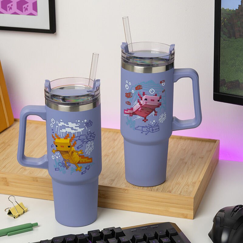VASO TERMO CON PAJITA PALADONE MINECRAFT