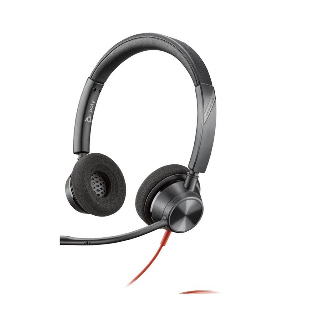 Auriculares Poly estéreo Blackwire 3325 con certificación Microsoft Teams USB-C + Adaptador USB-C/A
