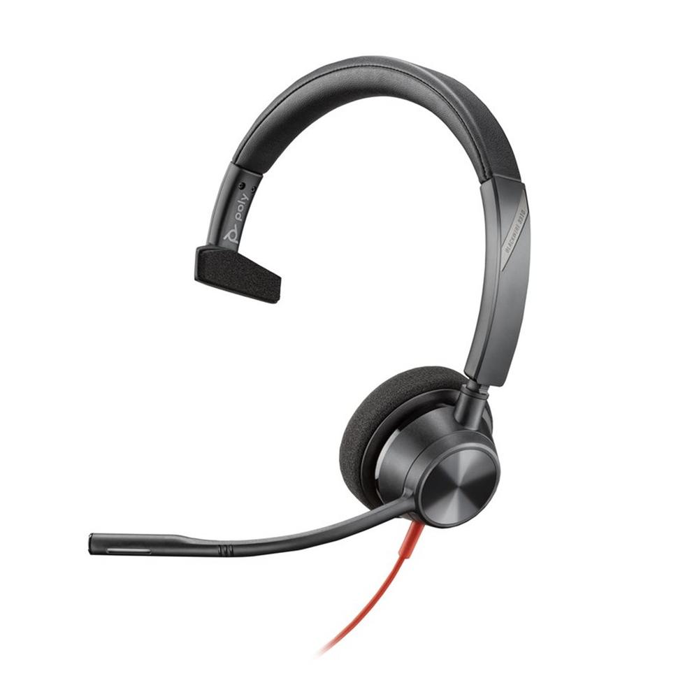 Auriculares Poly monoaurales Blackwire 3310 con certificación Microsoft Teams USB-C + Adaptador USB-C/A
