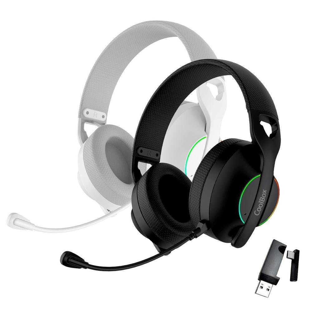 AURICULARES CON MICROFONO COOLBOX WB01 INALAMBRICOS GAMING BLUETOOTH NEGRO