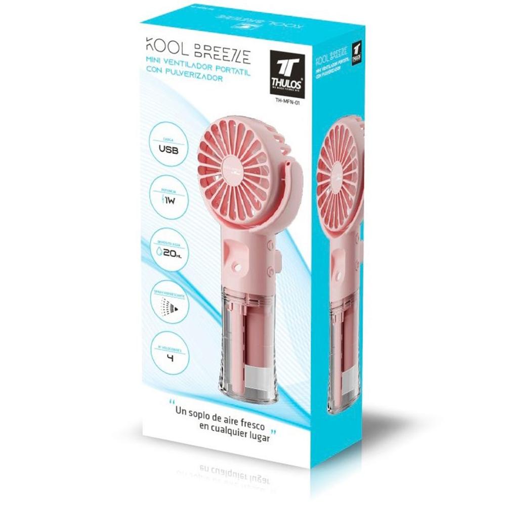 VENTILADOR PORTATIL THULOS TH-MFN-01 ROSA