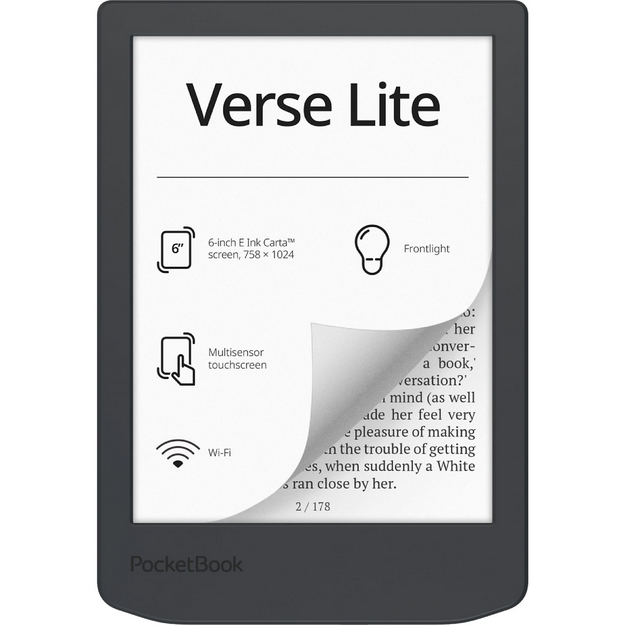 LIBRO ELECTRONICO EBOOK POCKETBOOK VERSE LITE 6" 8GB MIDNIGHT GREY