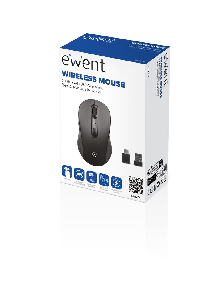 RATON INALAMBRICO EWENT EW3204 NEGRO