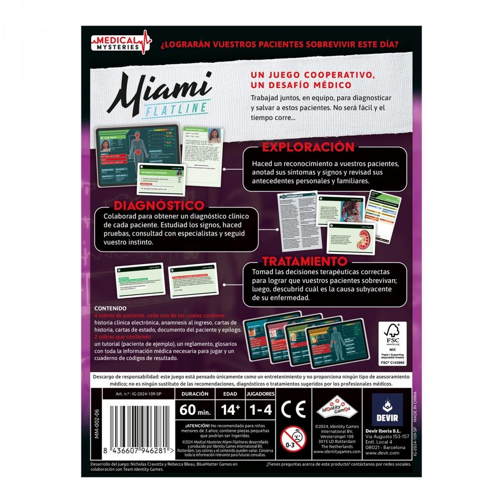 JUEGO DE MESA MEDICAL MYSTERIES MIAMI