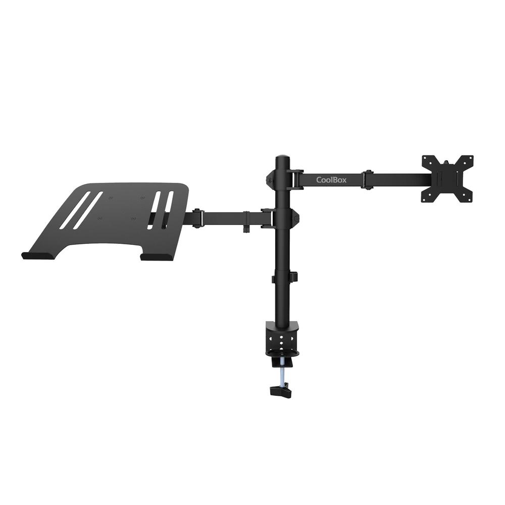 SOPORTE MONITOR HASTA 32" Y PORTATIL HASTA 17" COOLBOX ABRAZADERA ARTICULADO