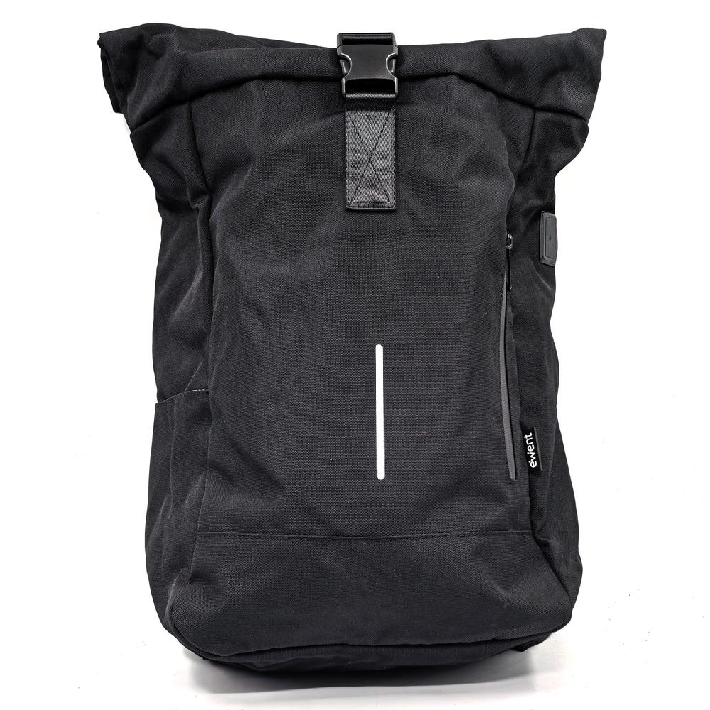 MOCHILA UNISEX EWENT TRENDY ROLL PARA PORTATIL 17.3" NEGRA