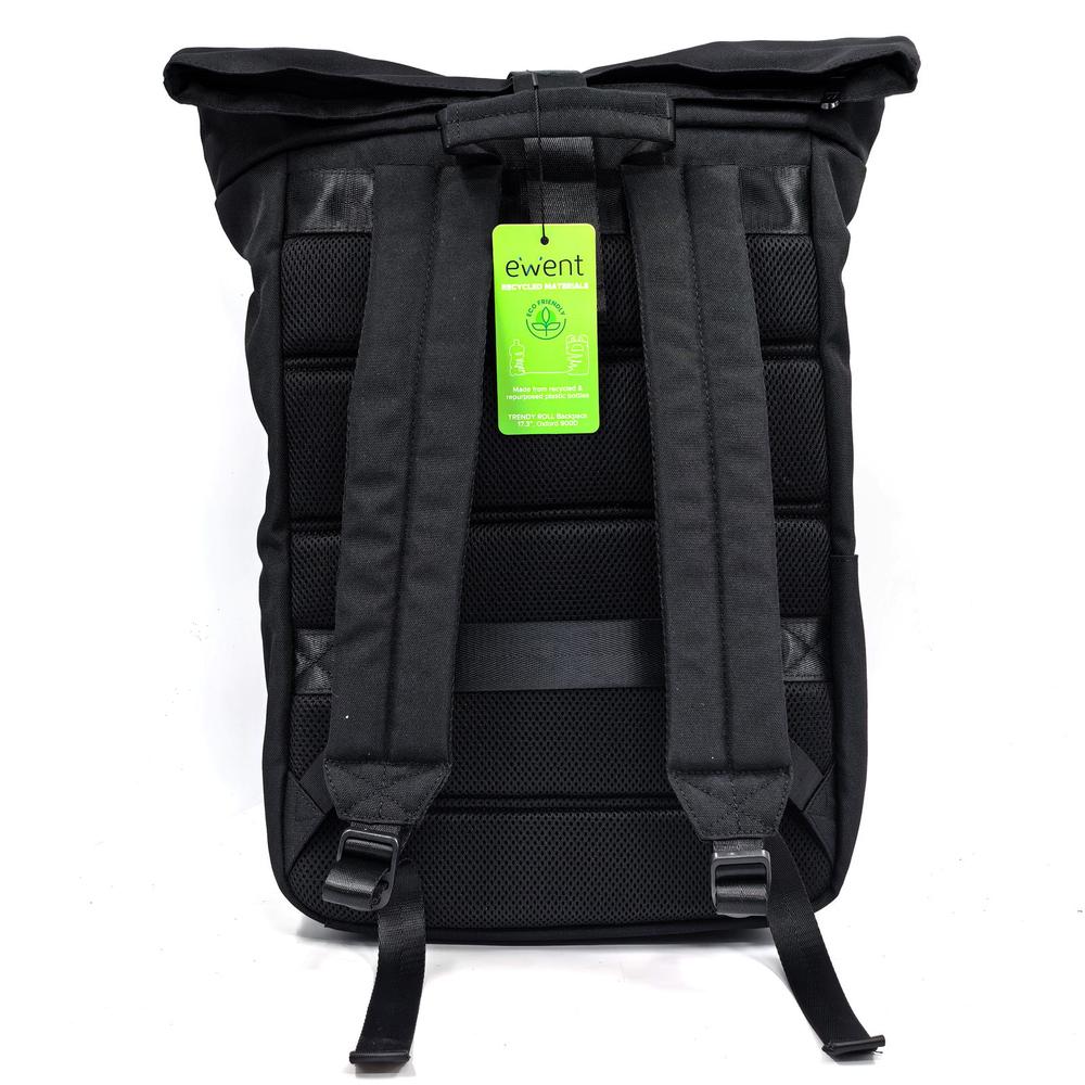 MOCHILA UNISEX EWENT TRENDY ROLL PARA PORTATIL 17.3" NEGRA