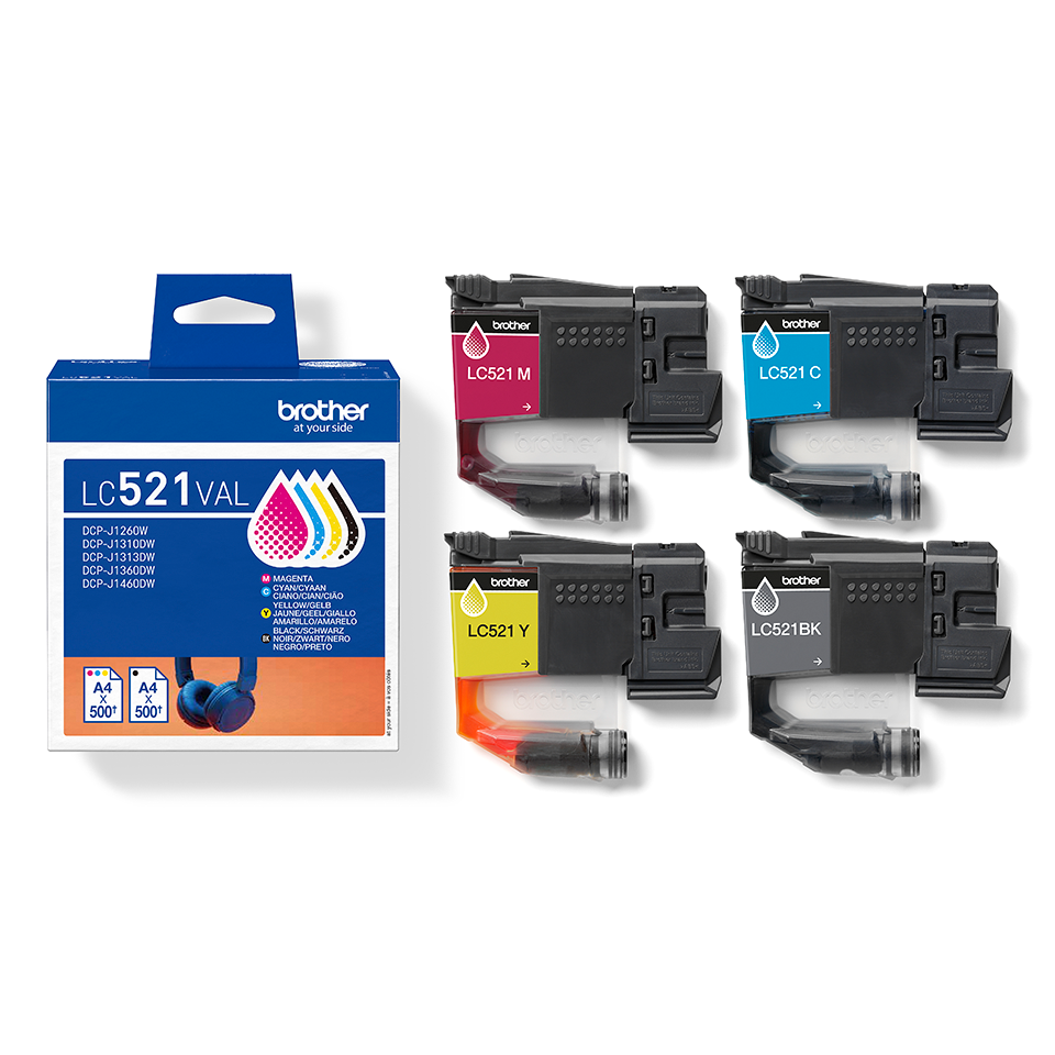 MULTIPACK BROTHER LC521VAL NEGRO/CIAN/MAGENTA/AMARILLO