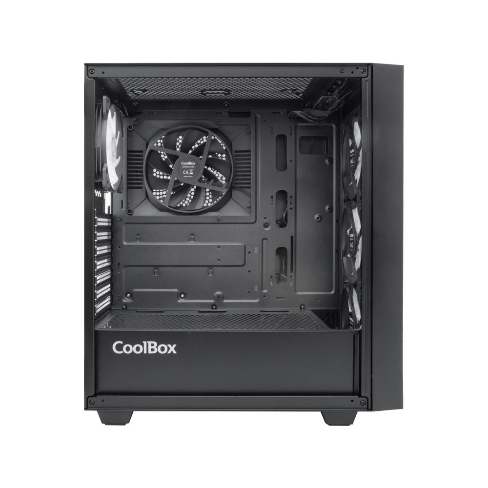 CAJA ORDENADOR GAMING COOLBOX GA300 GRID LINE ATX ARGB CRISTAL TEMPLADO NEGRO