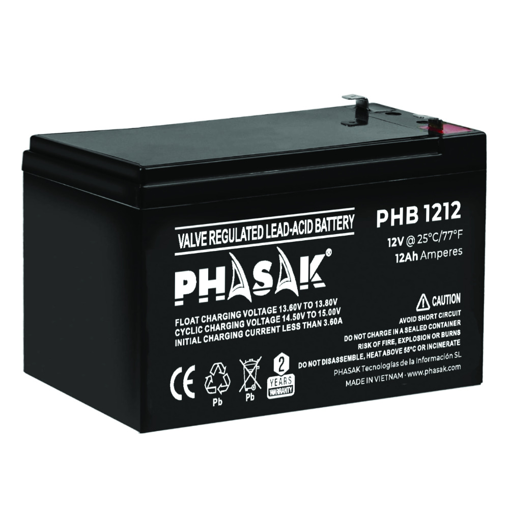 BATERIA PHASAK PHB 1212 COMPATIBLE PARA SAIS 12Ah 12V ACIDO/PLOMO