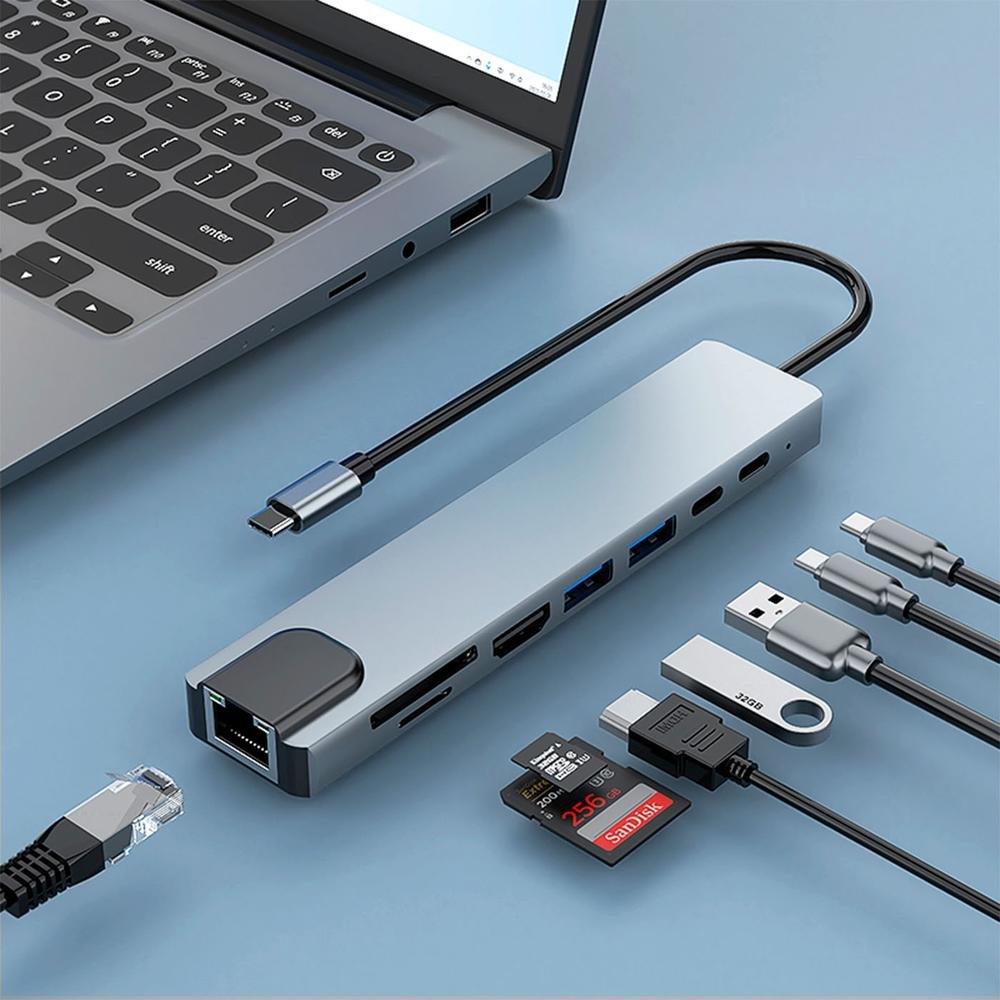 MINIDOCK COOLBOX C81 ALUMINIO USB-C A HDMI 4K/2xUSB-A/PD 100W/USB-C/SD/MICROSD/RJ45