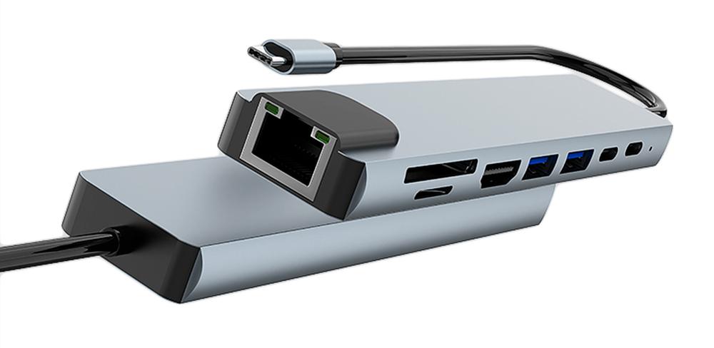 MINIDOCK COOLBOX C81 ALUMINIO USB-C A HDMI 4K/2xUSB-A/PD 100W/USB-C/SD/MICROSD/RJ45