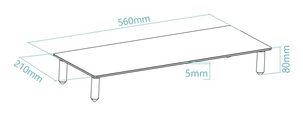 SOPORTE ELEVADOR TOOQ DE VIDRIO PARA MONITORES