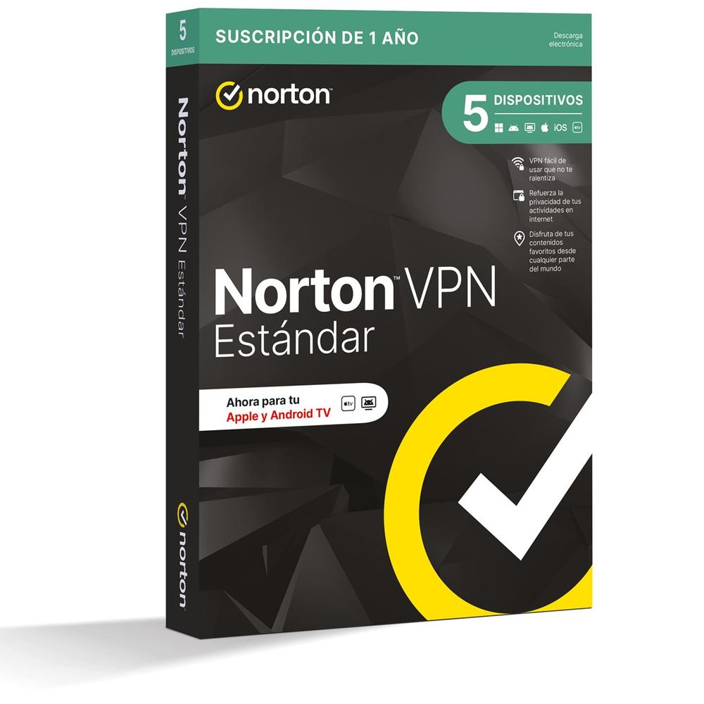 VPN NORTON VPN STANDARD ES 1 USUARIO 5 DISPOSITIVOS 1 AÑO ESD ELECTRONICA