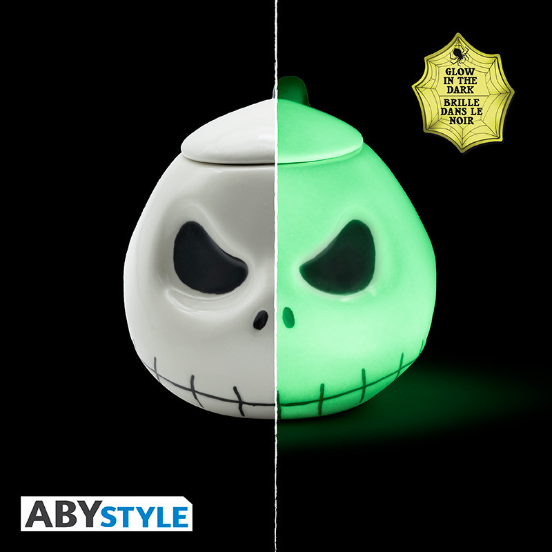 TAZA ABYSTYLE PESADILLA ANTES DE NAVIDAD JACK BRILLA EN LA OSCURIDAD
