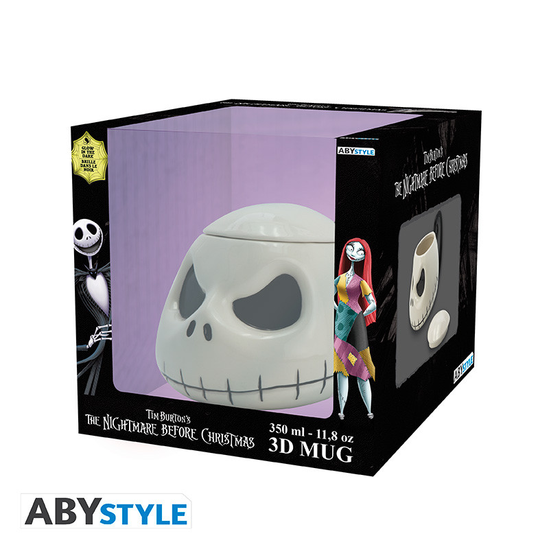 TAZA ABYSTYLE PESADILLA ANTES DE NAVIDAD JACK BRILLA EN LA OSCURIDAD